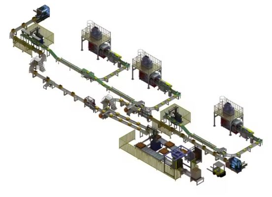 Hệ thống đóng gói và pha lê tự động với màn hình cảm ứng nút dừng khẩn cấp