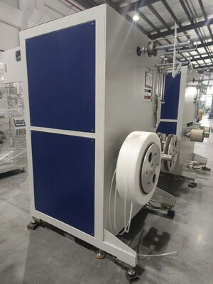 Máy cuộn bán tự động dây đai PET, trục khí nén để thay lõi nhanh