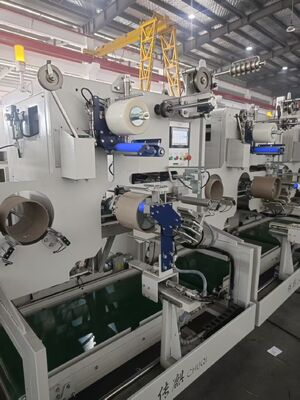 Máy quấn tự động hoàn toàn kiểu băng tải, quấn vào trong bằng dây PP